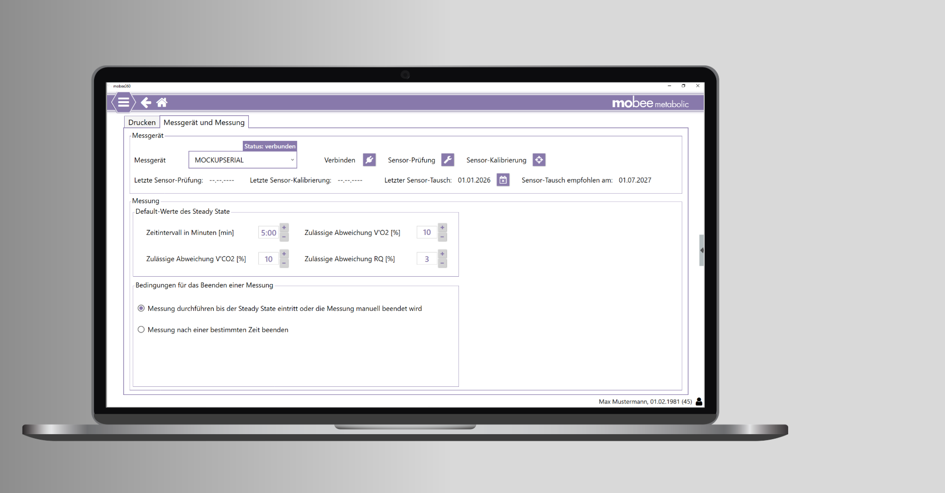 Screen metabolic Sensor Tausch