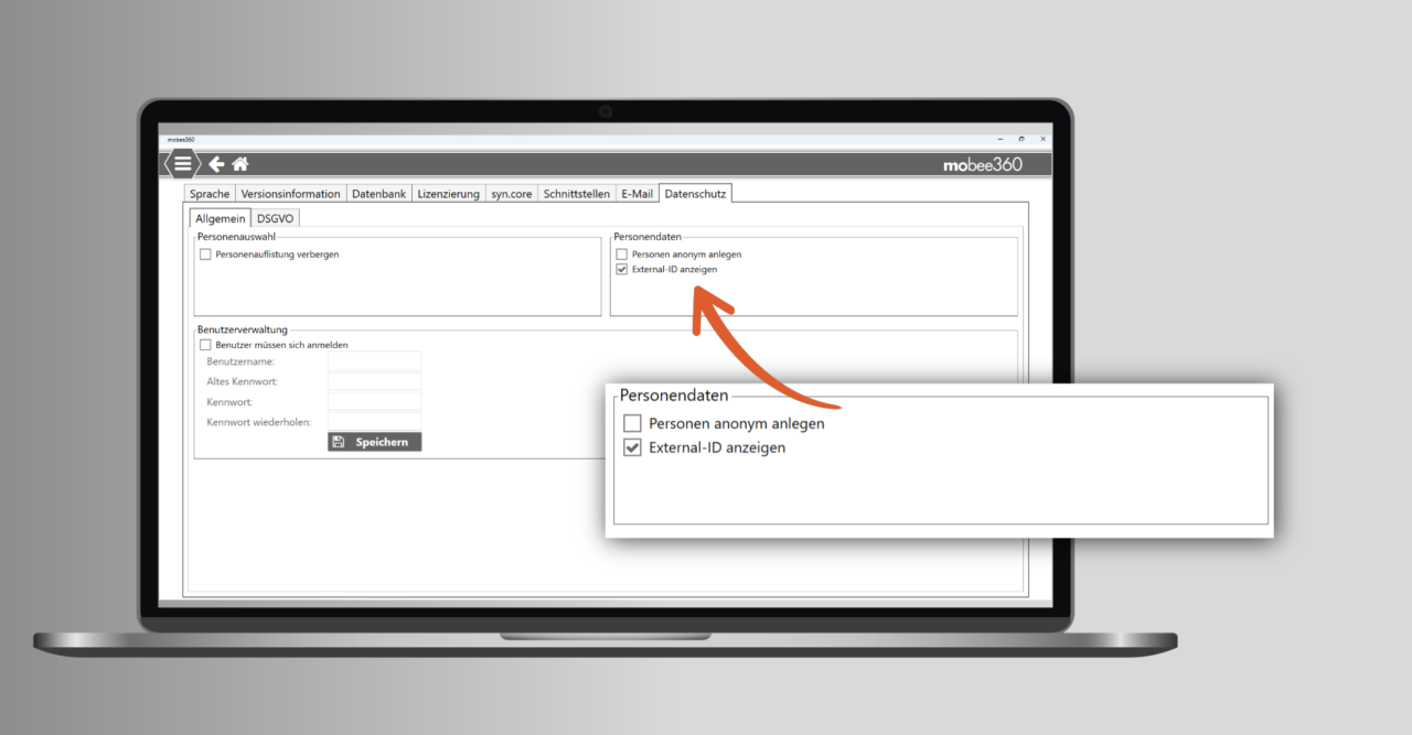 Screen External ID Konfiguration